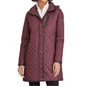 Ralph Lauren Women's Quilted Maroon Puffer Jacket